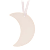 Mum Crescent Moon Hanging Ceramic Plaque with Ribbon - White