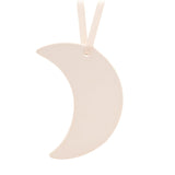 Thank You Moon Hanging Ceramic Plaque with Gold Star - White