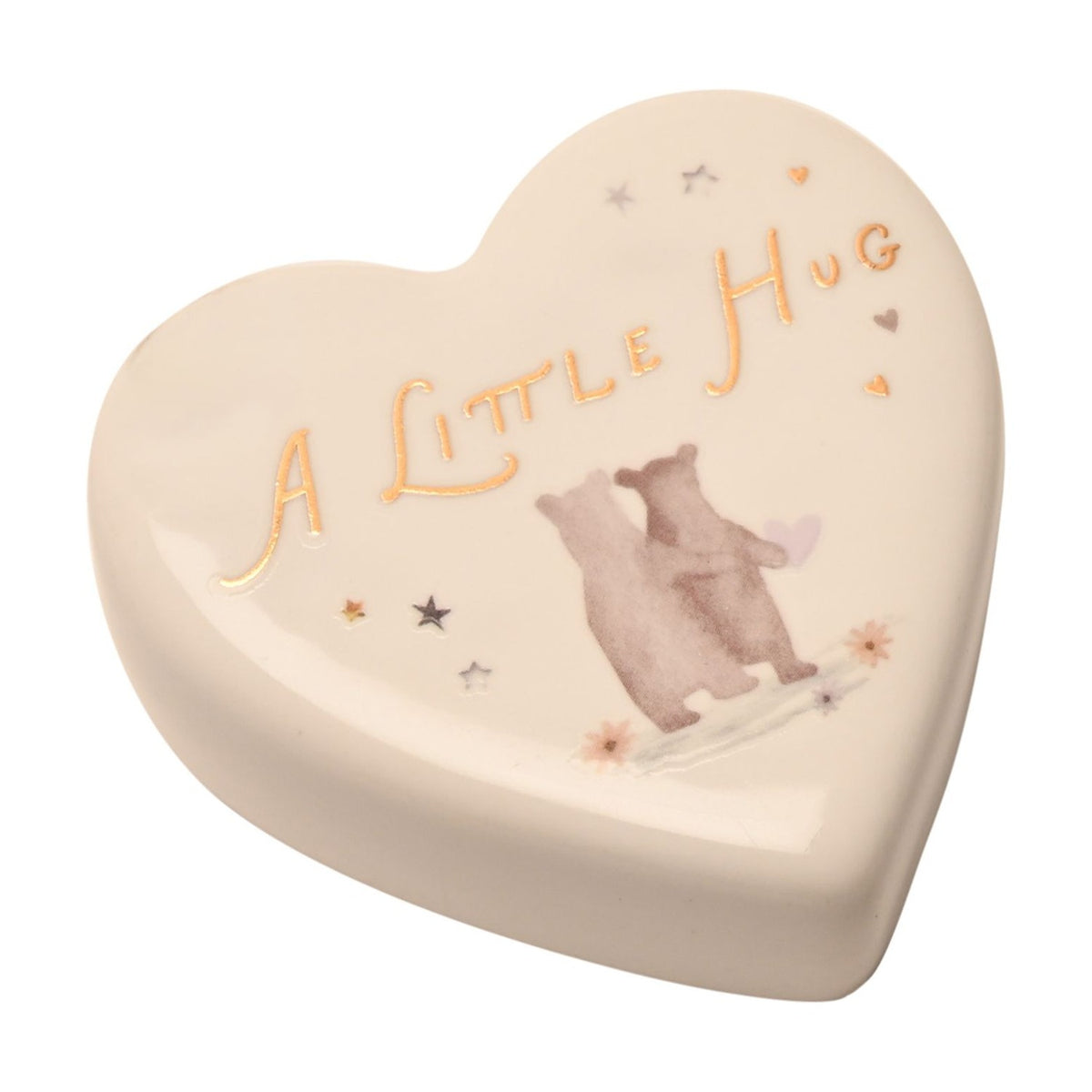 Little Hug Ceramic Heart Token in Match Keepsake Box - White