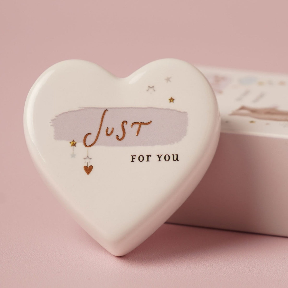 Little Hug Ceramic Heart Token in Match Keepsake Box - White