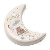 Mummy Crescent Moon Ceramic Token Match Keepsake Box - White