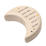 Mummy Crescent Moon Ceramic Token Match Keepsake Box - White