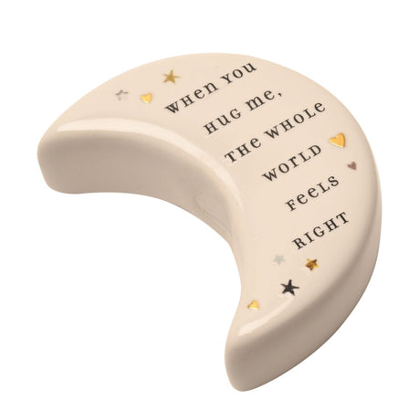 Mummy Crescent Moon Ceramic Token Match Keepsake Box - White