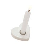 Love Slim Mini Candles with Heart Holder - White