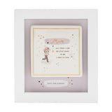 Mum Wooden Boxed Plaque with Gold Border and Hanger - White