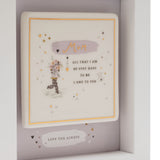 Mum Wooden Boxed Plaque with Gold Border and Hanger - White