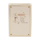 Friends Stoneware Book Vase with Gold Trim 14.2cm - Cream