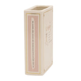 Friends Stoneware Book Vase with Gold Trim 14.2cm - Cream