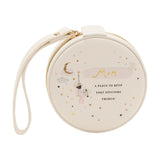 Mum Round MDF Jewellery Box with Wrist Strap - Cream & Pink