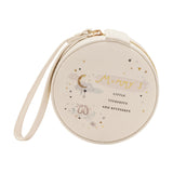 Mummy's Round MDF Jewellery Box with Mirror - White & Pink