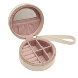 Mummy's Round MDF Jewellery Box with Mirror - White & Pink