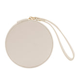 Sparkle Round Zip MDF Jewellery Box with Mirror - Cream