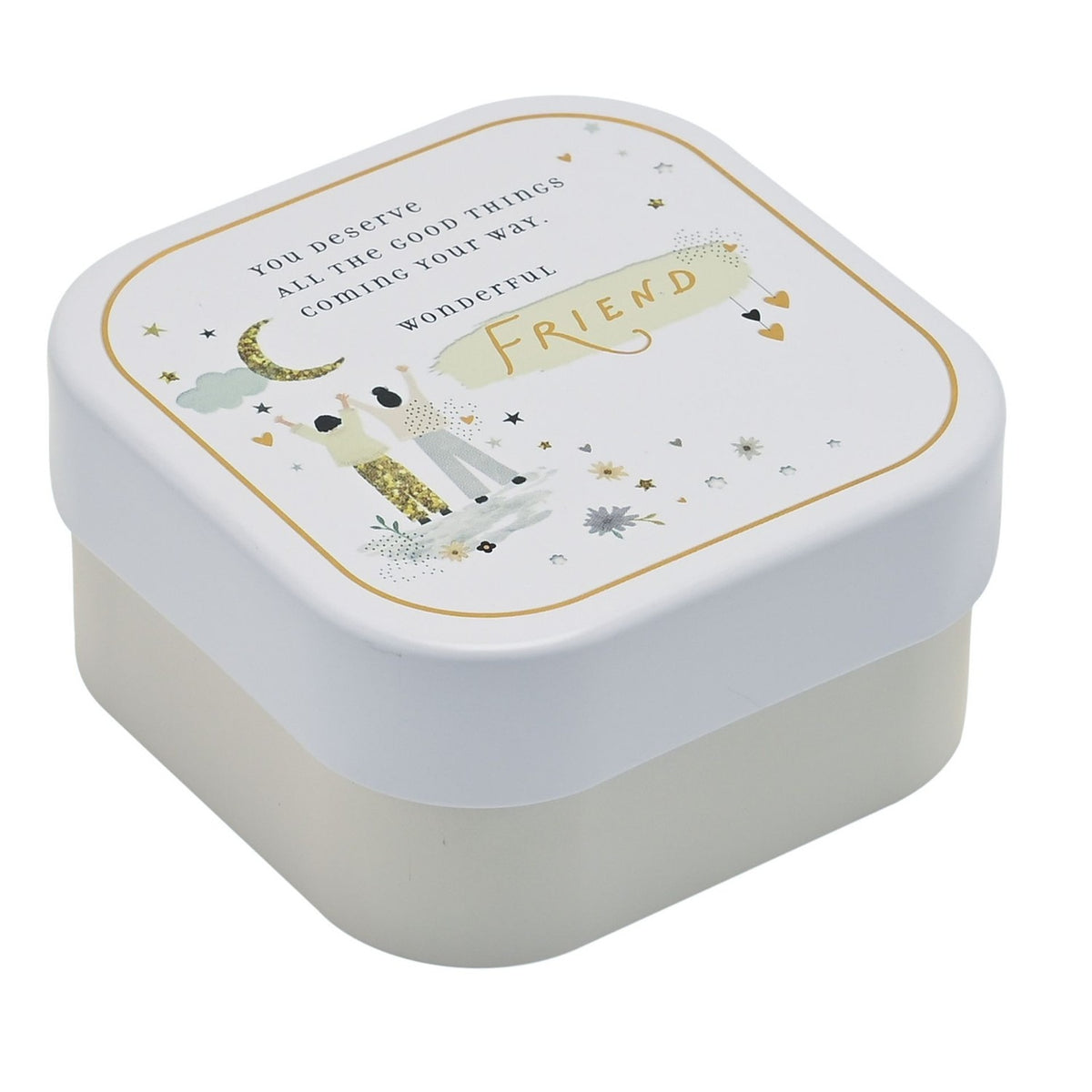 Wonderful Friend Square Tin Scented Candle 125g - White & Purple