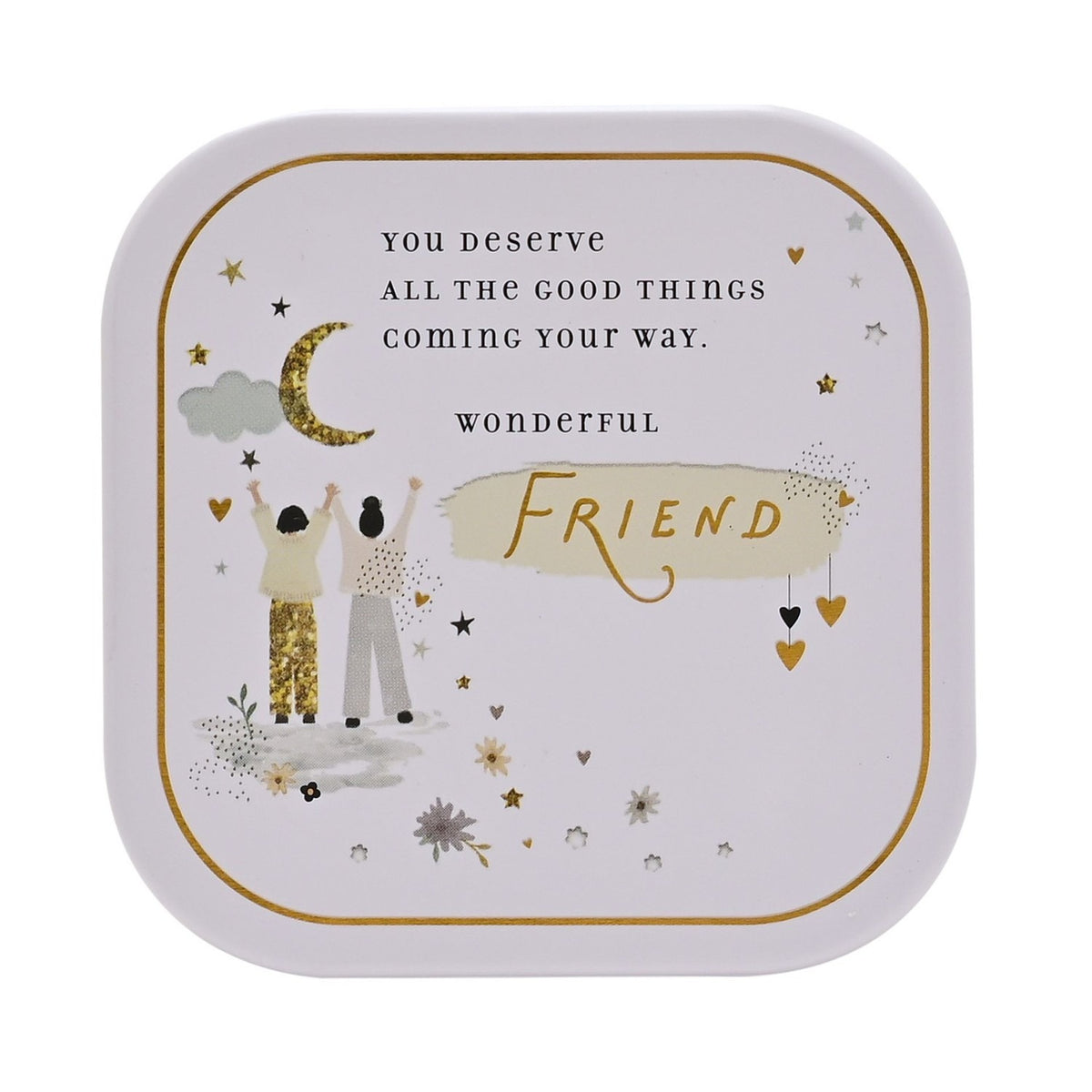 Wonderful Friend Square Tin Scented Candle 125g - White & Purple