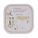 Wonderful Friend Square Tin Scented Candle 125g - White & Purple
