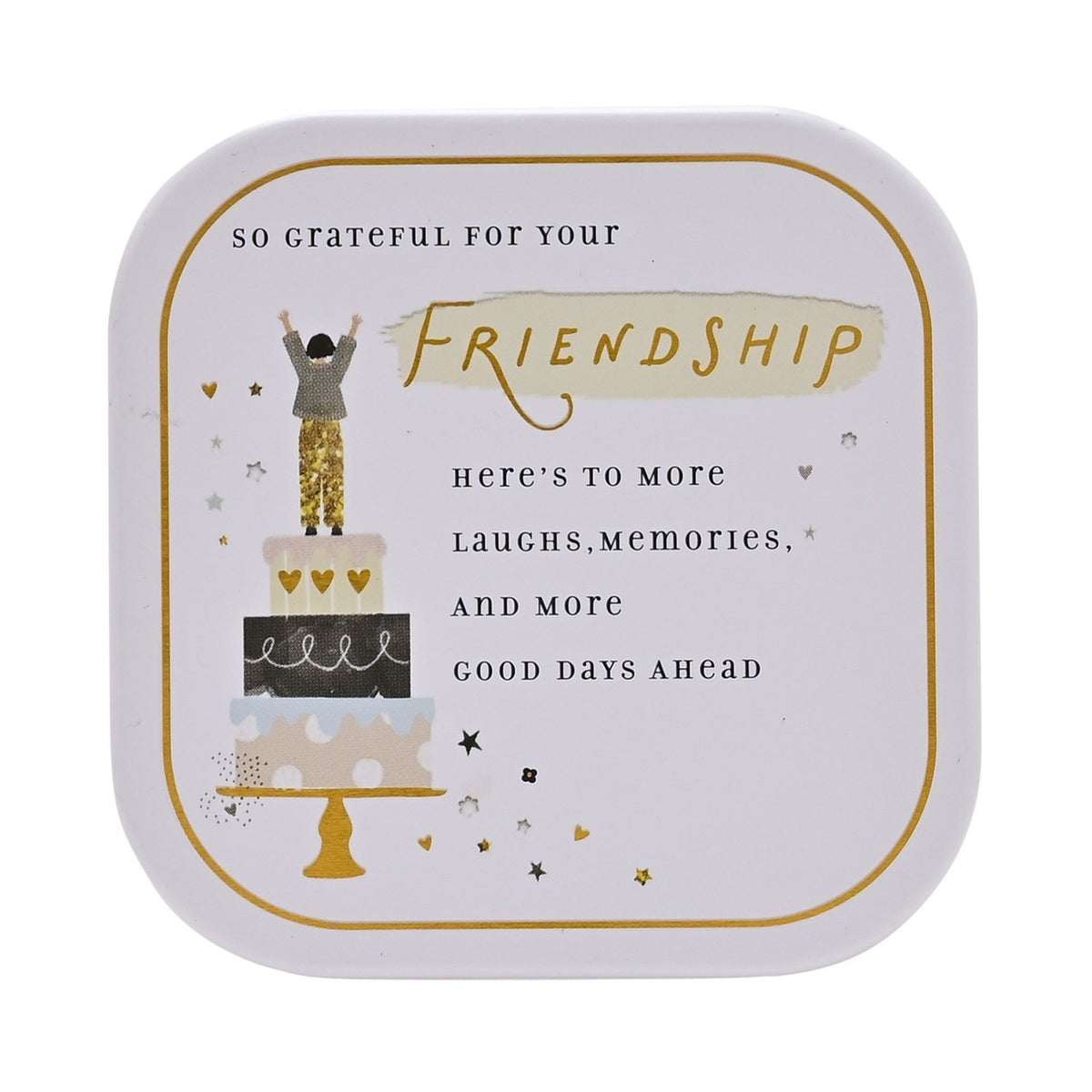 Friendship Square Tin Scented Candle 125g - White & Grey