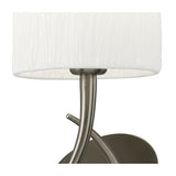 Lua 1 Light Wall Light With Switch - Satin Nickel With White Shade