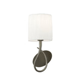Lua 1 Light Wall Light With Switch - Satin Nickel With White Shade