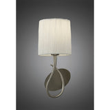 Lua 1 Light Wall Light With Switch - Satin Nickel With White Shade