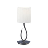 Lua Small 1 Light Table Lamp - Satin Nickel With White Shade