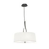 Lua 3 Light Pendant Light – Satin Nickel With White Shade