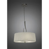 Lua 3 Light Pendant Light – Satin Nickel With White Shade