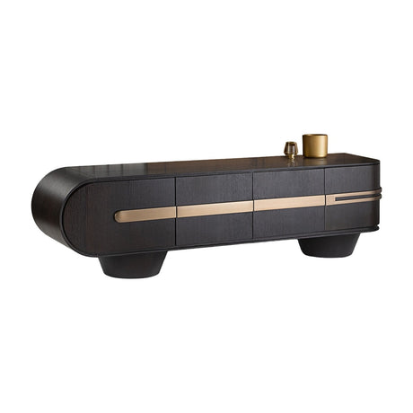 Luca TV Cabinet - Dark Oak and Rose Gold