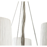 Lucca 70cm 5 Light Crystal Chandelier - Chrome With White Shades