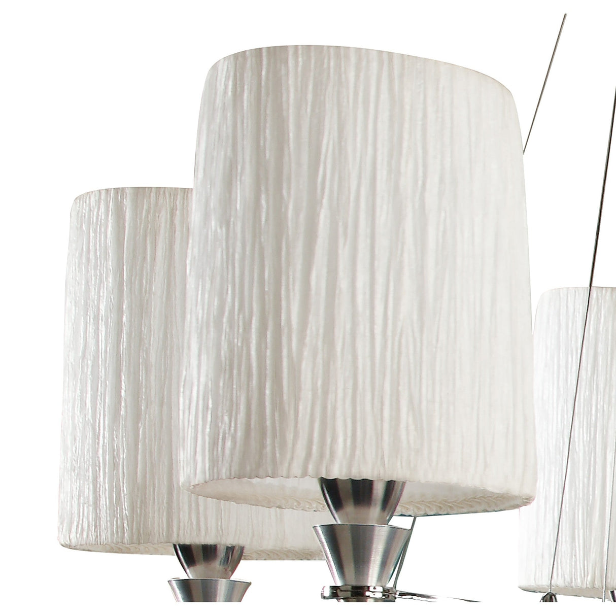 Lucca 70cm 5 Light Crystal Chandelier - Chrome With White Shades