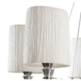 Lucca 70cm 5 Light Crystal Chandelier - Chrome With White Shades