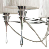 Lucca 70cm 5 Light Crystal Chandelier - Chrome With White Shades