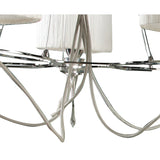 Lucca 70cm 5 Light Crystal Chandelier - Chrome With White Shades