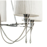 Lucca 70cm 5 Light Crystal Chandelier - Chrome With White Shades