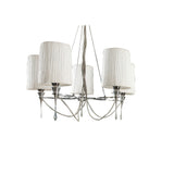 Lucca 70cm 5 Light Crystal Chandelier - Chrome With White Shades