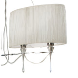 Lucca 2 Arm 4 Light Crystal Chandelier - Chrome With White Shades