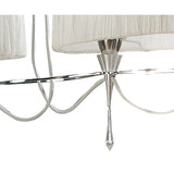 Lucca 2 Arm 4 Light Crystal Chandelier - Chrome With White Shades