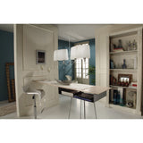 Lucca 2 Arm 4 Light Crystal Chandelier - Chrome With White Shades