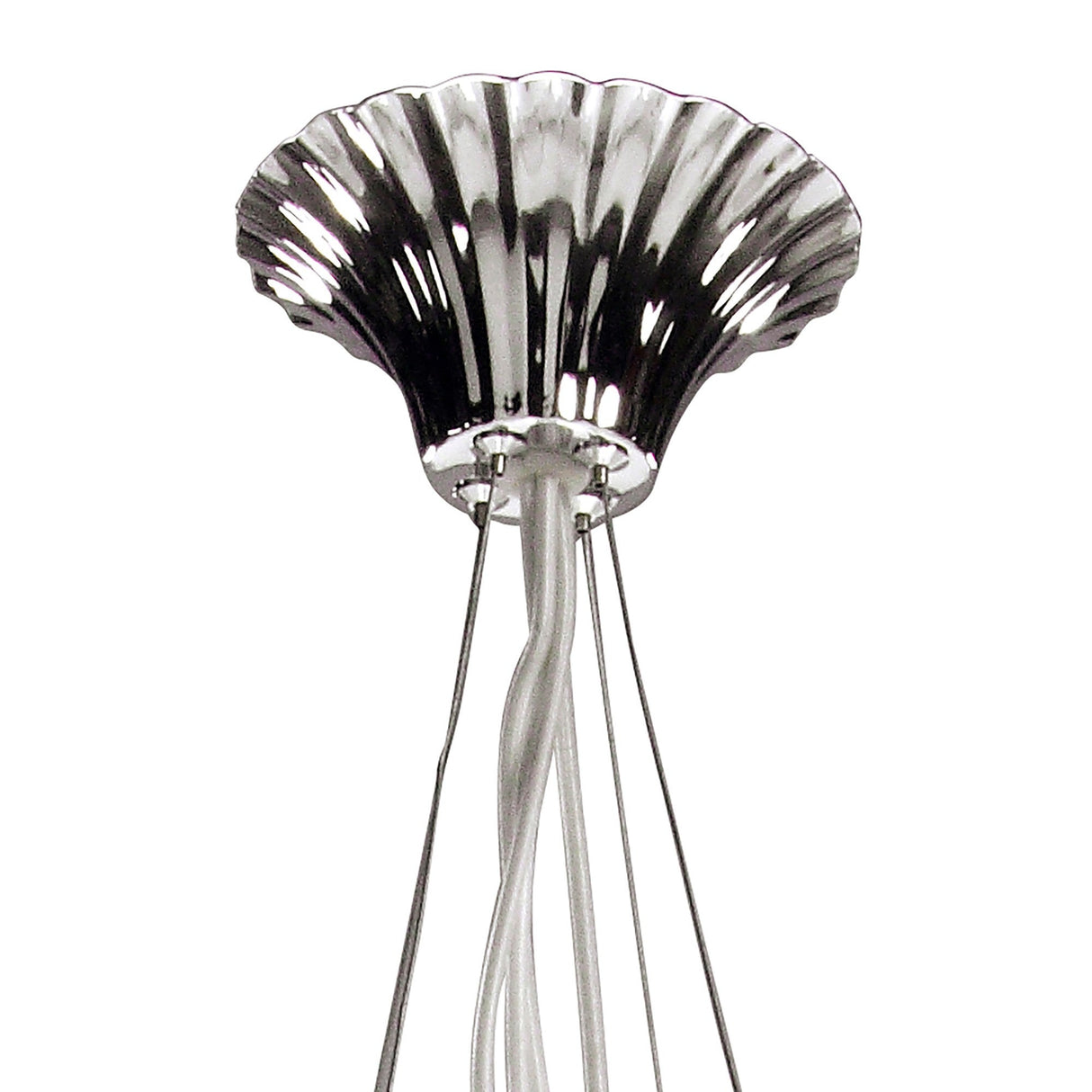 Lucca 71cm 4 Light Crystal Chandelier - Chrome With White Shades