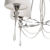 Lucca 71cm 4 Light Crystal Chandelier - Chrome With White Shades