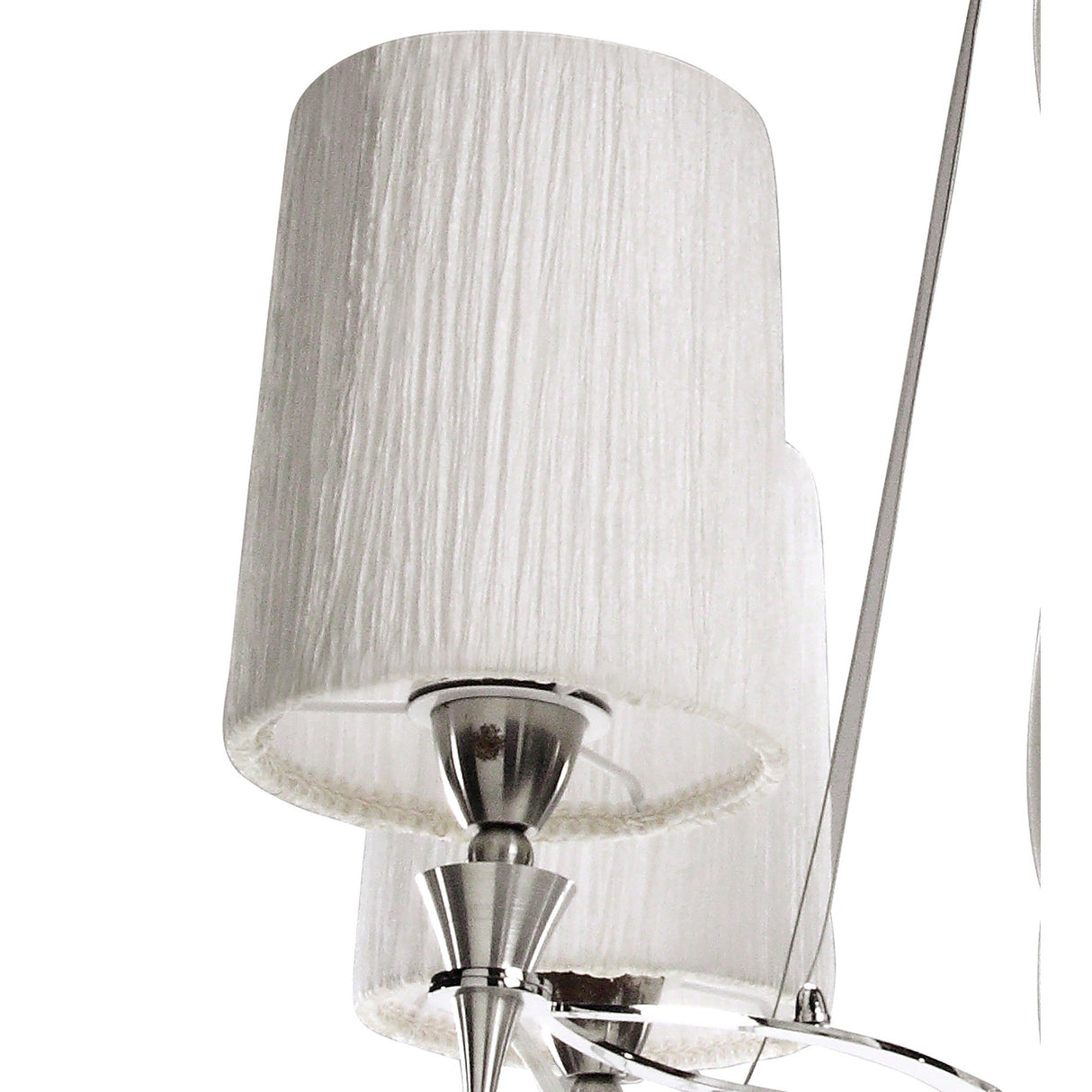 Lucca 71cm 4 Light Crystal Chandelier - Chrome With White Shades