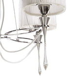 Lucca 71cm 4 Light Crystal Chandelier - Chrome With White Shades