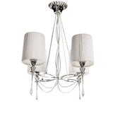 Lucca 71cm 4 Light Crystal Chandelier - Chrome With White Shades