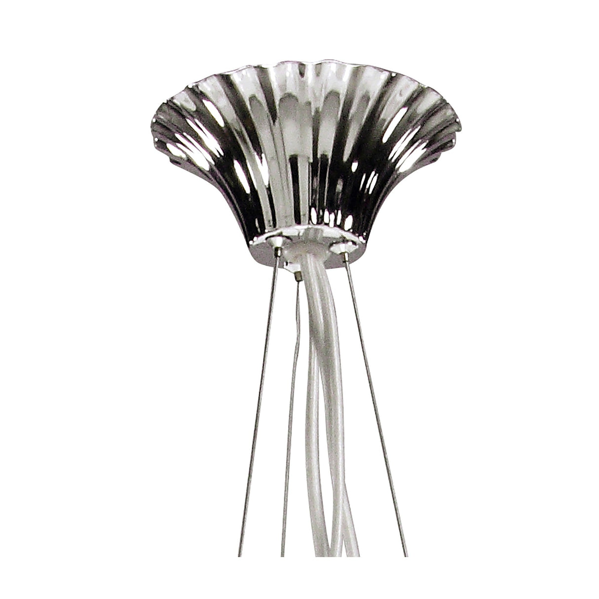 Lucca 65cm 3 Light Crystal Chandelier - Chrome With White Shades