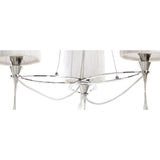 Lucca 65cm 3 Light Crystal Chandelier - Chrome With White Shades