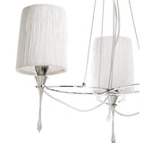 Lucca 65cm 3 Light Crystal Chandelier - Chrome With White Shades