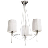 Lucca 65cm 3 Light Crystal Chandelier - Chrome With White Shades