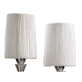 Lucca 2 Light Crystal Table Lamp - Chrome With White Shade