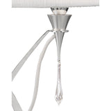 Lucca Small 2 Light Crystal Table Lamp - Chrome With White Shade