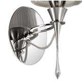 Lucca 1 Light Crystal Wall Light With Switch - Chrome With White Shade