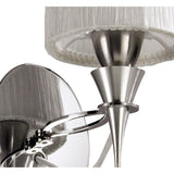 Lucca 1 Light Crystal Wall Light With Switch - Chrome With White Shade